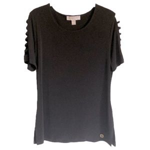 MICHAEL by Michael Kors Black Short Sleeve Top Size M